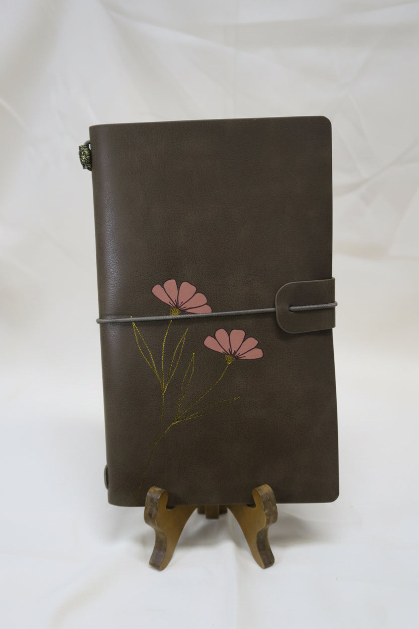 Double Pink Flowers Traveler's Journal