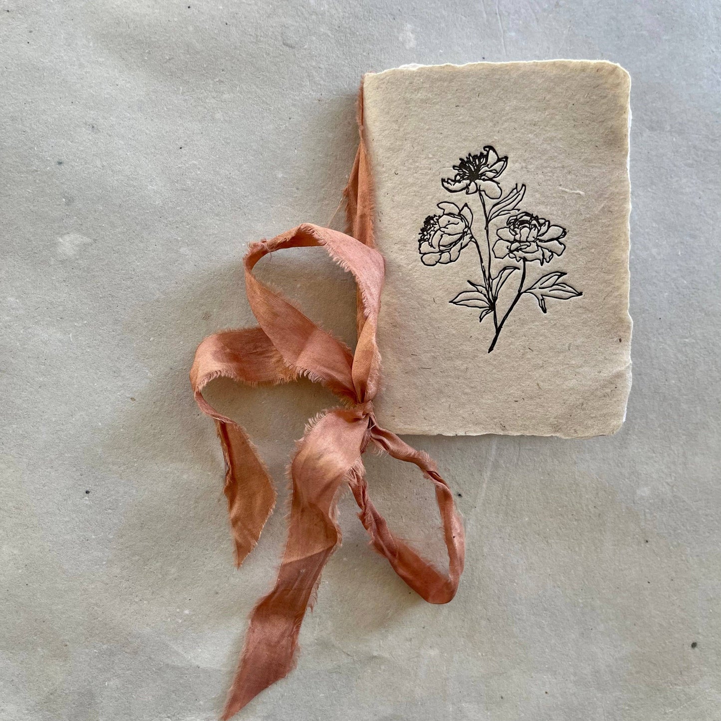Peony Flower Journal with Ribbon