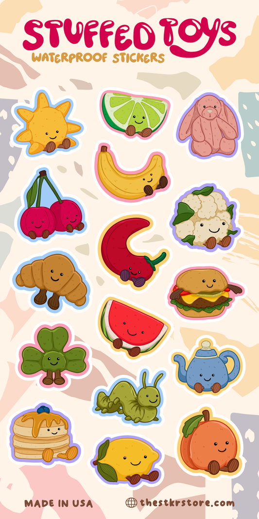 Stuffed Toys Sticker Sheet