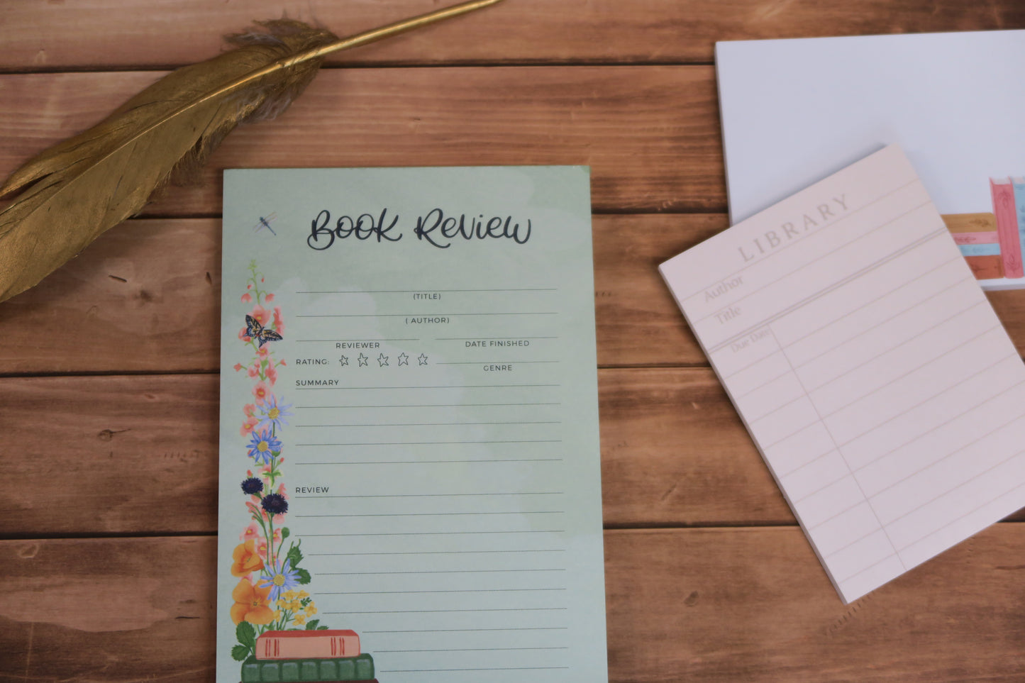 Book Review Floral Notepad