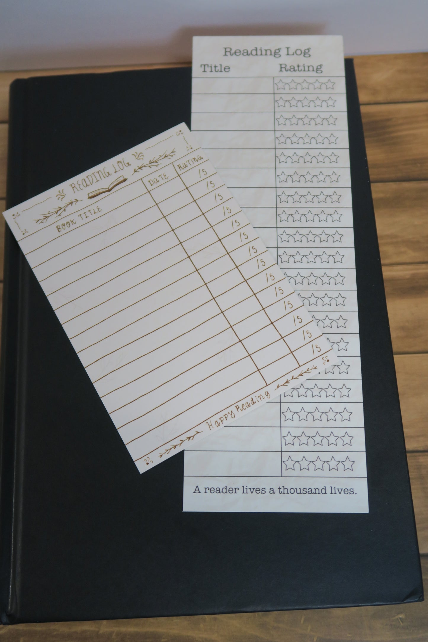 Whimsy Library Card Reading Log Bookmark