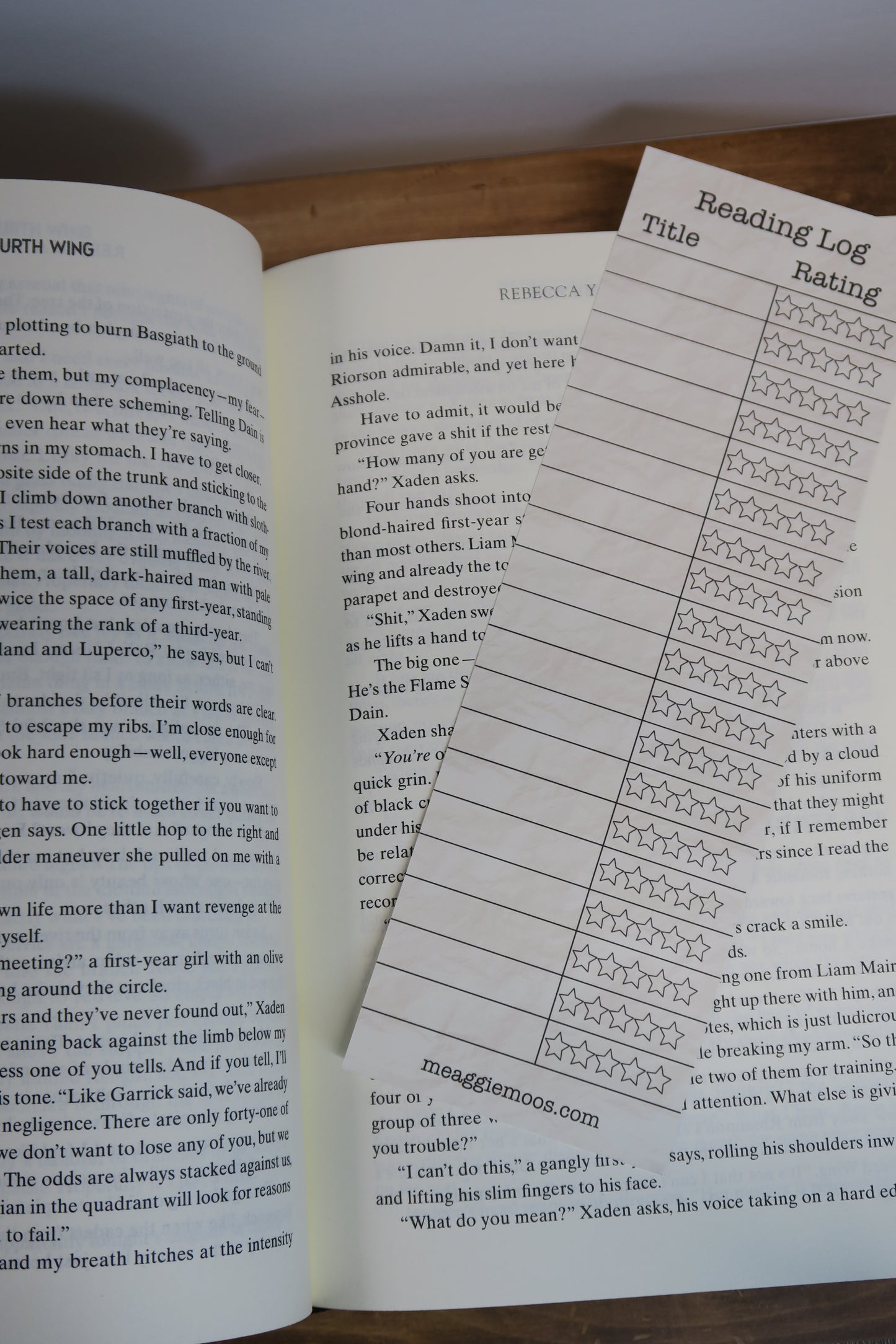 Reading Log Bookmark
