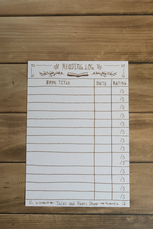 Whimsy Library Card Reading Log Bookmark