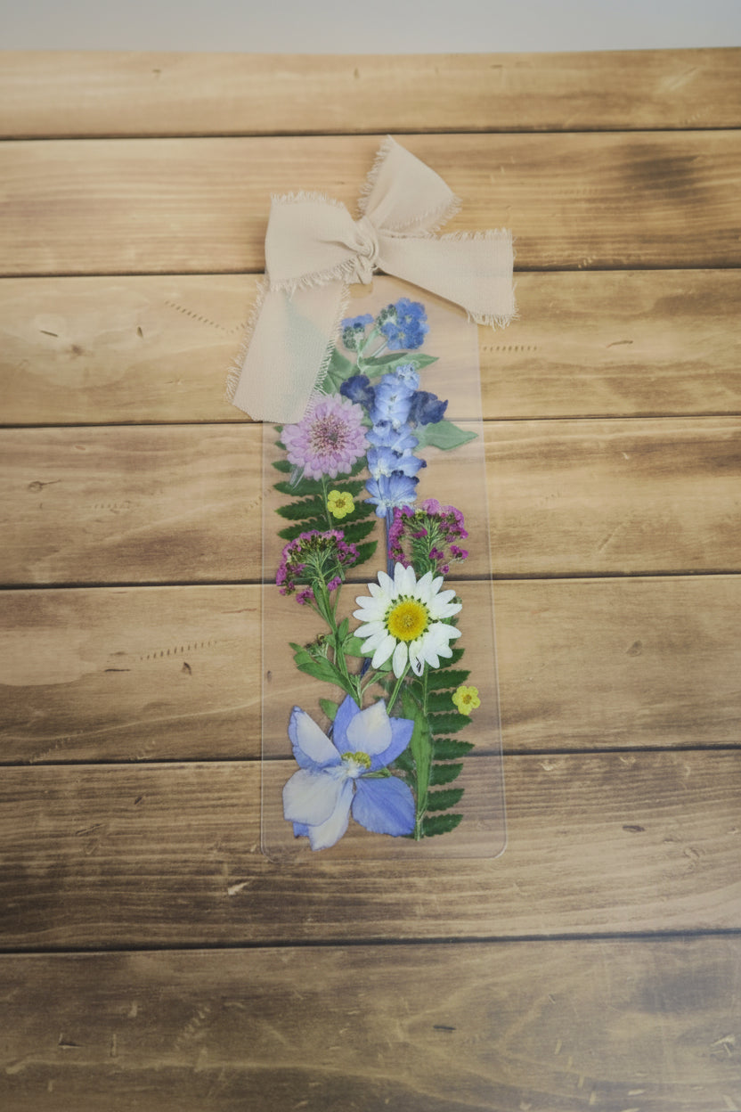 Wildflower Bookmark Blush Pink Bow