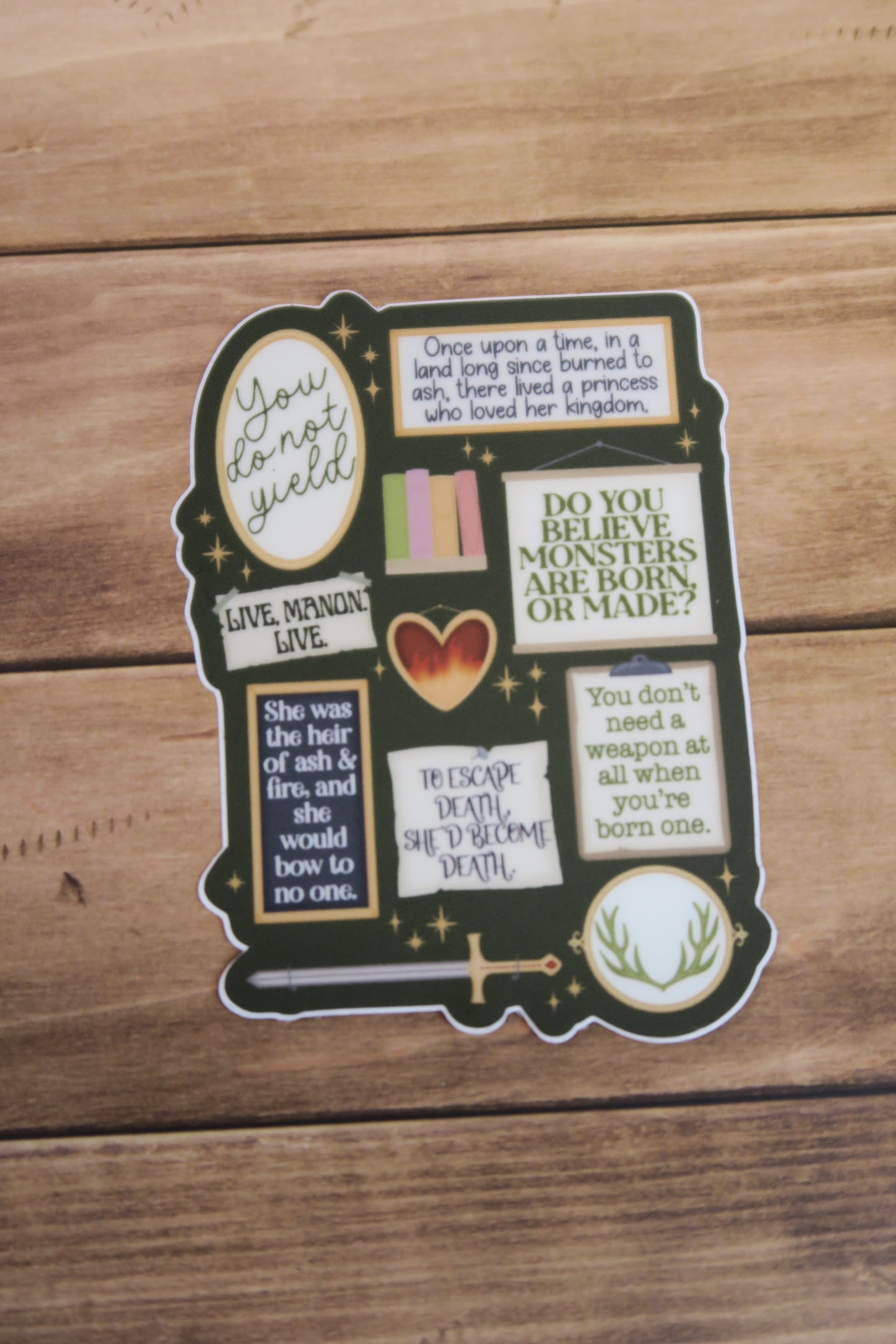 Throne of Glass Quotes Vinyl Sticker