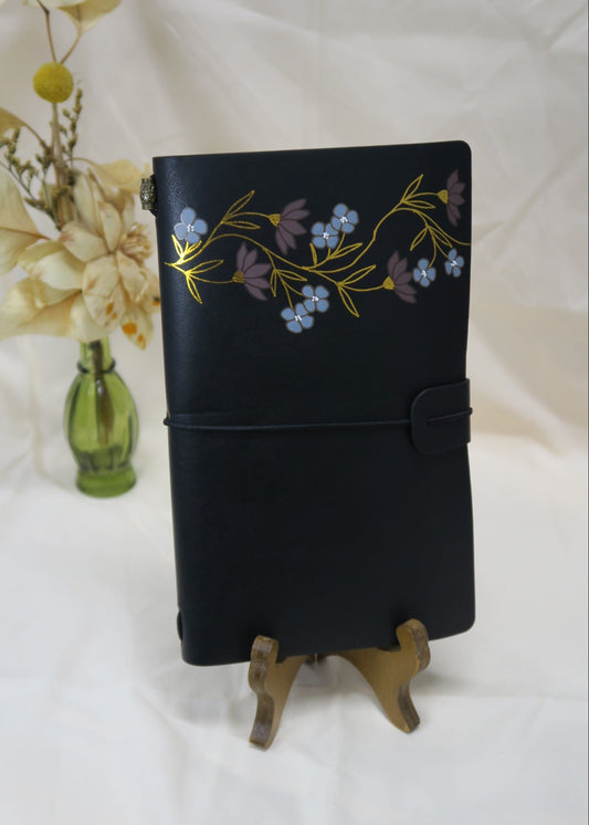 Intertwined Blue Florals Traveler's Journal