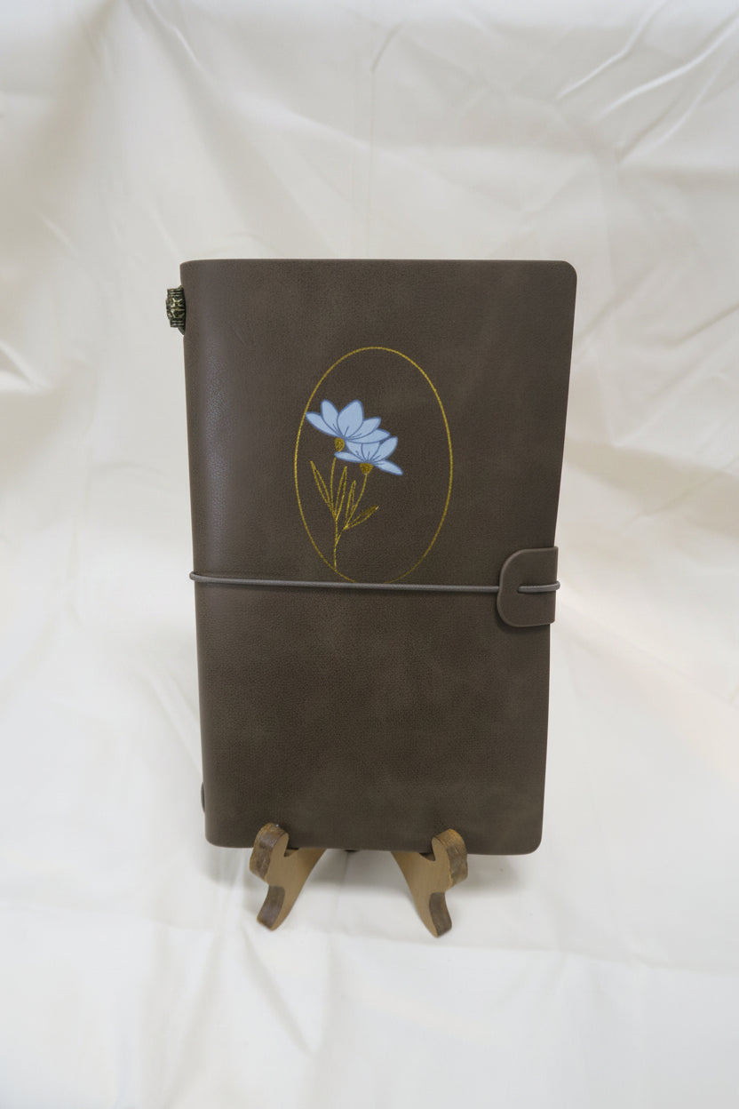 Double Blue Floral Traveler's Journal