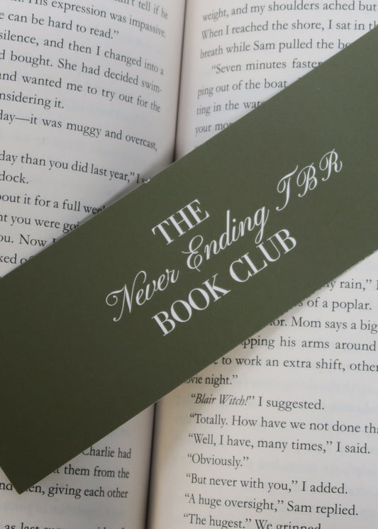 The Never Ending TBR Bookmark Green