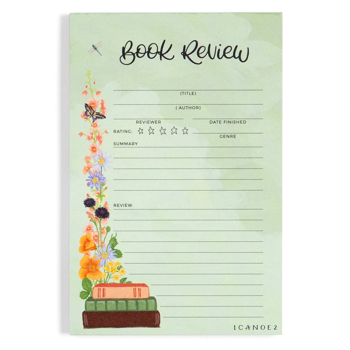 Book Review Floral Notepad
