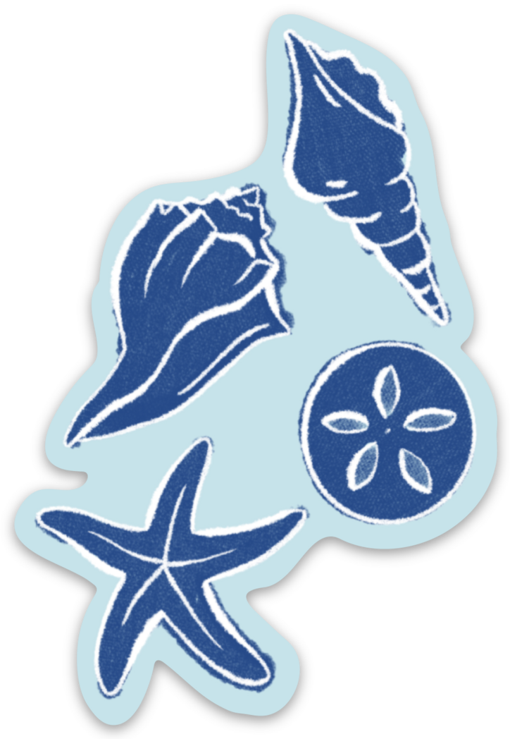 Blue Sea Shells Sticker