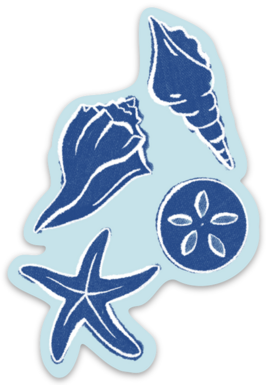 Blue Sea Shells Sticker