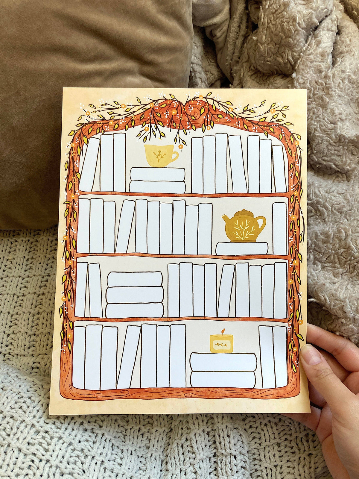 Whimsy Reading Tracker Coloring Poster Print