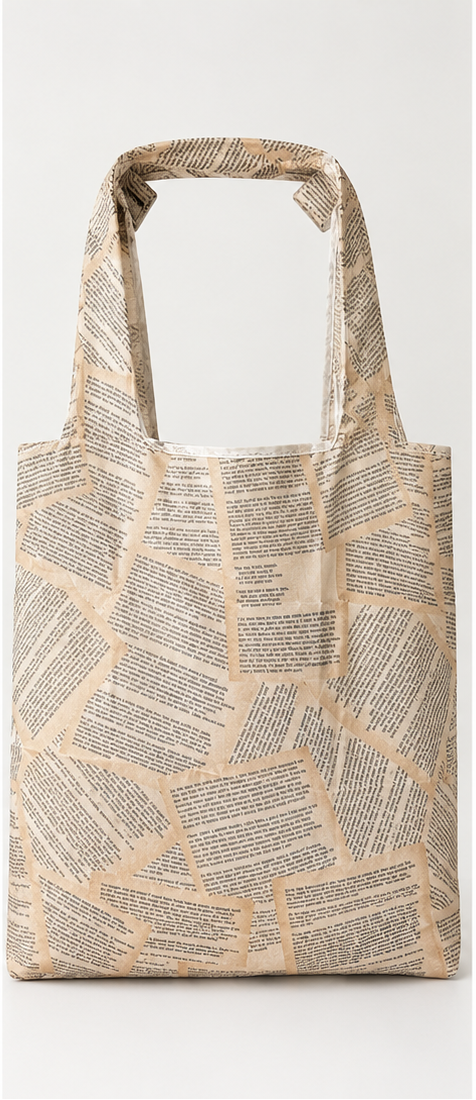 Book Pages Reusable Foldable Tote Bag