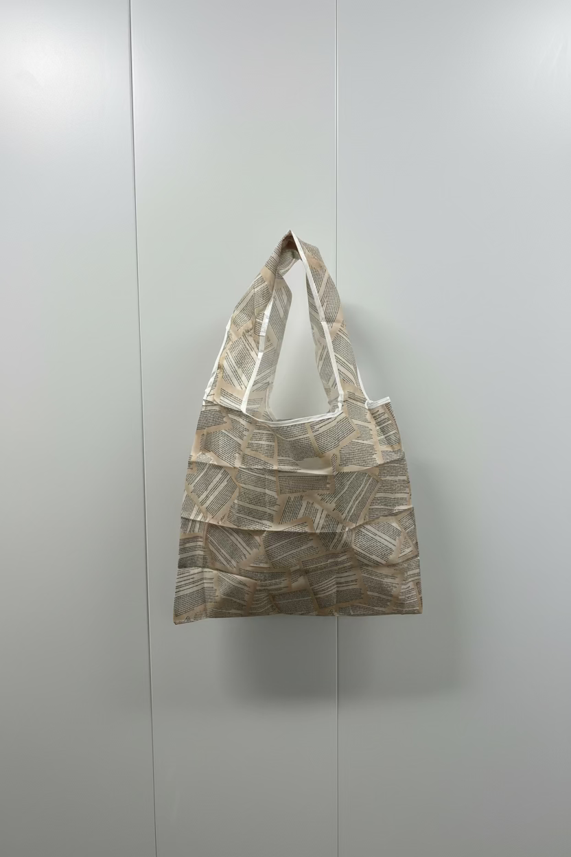 Book Pages Reusable Foldable Tote Bag