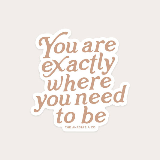 You are Exactly Where You Need to Be Sticker