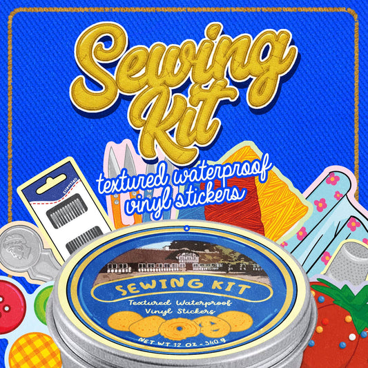 Mini Sewing Kit Cookie Tin Stickers